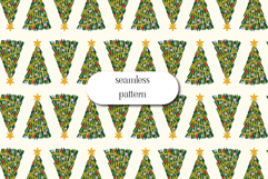 Retro Christmas Tree Seamless Pattern Festive Holiday Product Image 1