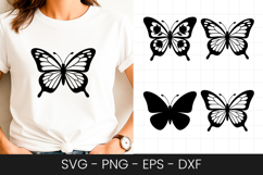 Classic Butterfly Silhouette Art SVG PNG Product Image 1