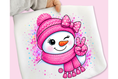 Pink Snowman PNG, Splatter Snowman PNG, Christmas PNG Product Image 4