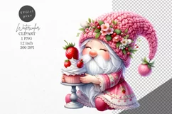 Gnome clipart, Dessert clipart, Watercolor clipart Product Image 1