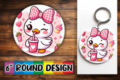 Cheerful Circle Keychain Magic, Cute Goose Product Image 1