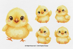 15 Bundle Watercolor Small Chicks Yellow Chicken Kids Product Image 7