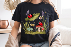 Ladybug Mushroom PNG, Botanical Lavender Sublimation Design Product Image 7