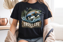 Trout Life PNG, Brown Trout Fishing Sublimation Design Product Image 7