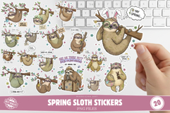 Spring Sloth Stickers Product Image 1