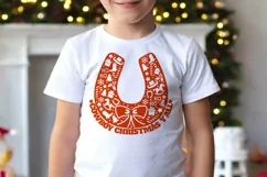 Cowboy Christmas Horseshoe SVG, PNG Cut file Silhouette Product Image 3
