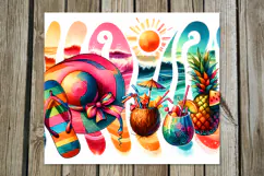 BeachLife | tropical Skinny Tumbler Sublimation design PLUS2 Product Image 3