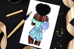 Fashionable girl with flowers clipart Product Image 7