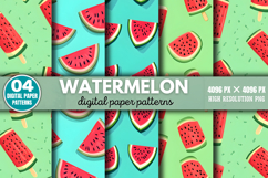 Watermelon Digital Paper Background Bundle PNG Product Image 8