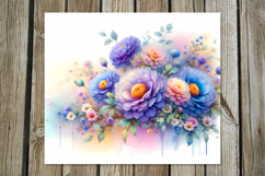 Watercolor Flowers | 4 gentle tumbler Sublimation designs P2 Product Image 3