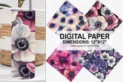 Anemone Flower Digital Paper - Flower Background Product Image 1
