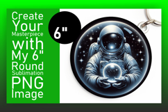 Charming Circle Design Sublimation PNG , Astronaut Product Image 1