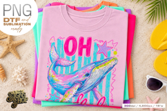 Oh Whale png, Girly Coastal Summer Whale Design DTF Product Image 7