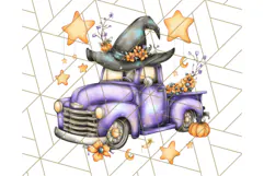 Halloween Cottagecore Truck PNG Clipart, Fall Style Clip Art Product Image 3