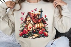 Valentines Day Fairy Houses Clipart PNG Product Image 1