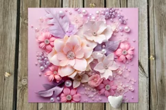 3D papercut pink & purple Flowers | 8 Skinny tumbler designs Product Image 7
