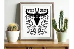 Wild West svg cut file, Cow skull Western cricut silhouette Product Image 5