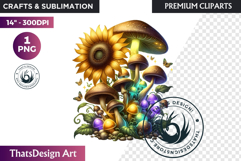 Enchanted Woodland Animal &amp; Sunflower Clipart PNG Product Image 1