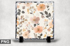 Pastel Flowers Square Sublimation Slate Design Product Image 1