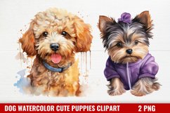 Watercolor Cute Puppies Clipart, Christmas Dog Art Product Image 1