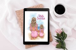 Family clipart, Mom and daughter on the beach clipart Product Image 7