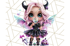 Halloween Fairy Clipart PNG, Cute Chibi Fairy Art Clip Art Product Image 3