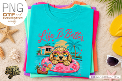 Life Is Better Poolside png, Summer Dog Design Product Image 7