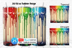 Christmas Paint Dripping 20/30oz Tumbler, BONUS 25 Tumbler Product Image 1