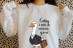 Today I Am a Serious Goose Sticker Office Worker Goose PNG Product Image 4