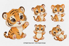 15 Bundle Watercolor Tiger Orange Animal Wildlife Jungle Product Image 7