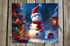 Christmas snowman | Xmas Skinny tumbler sublimation design P Product Image 3