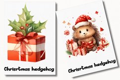 Chrisrtmas hedgehog Watercolor 50 Cliparts Collection Product Image 7