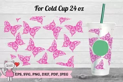 Butterfly Tumbler svg for Full Wrap Venti Cold Cup 24 oz Product Image 6