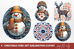 Christmas Fork Art Sublimation Clipart Christmas Fork Art Product Image 1