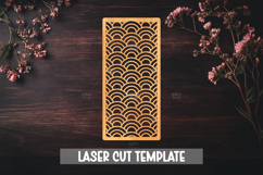 Vertical Panel Laser Cut Template | Japanese Wave Pattern Product Image 1