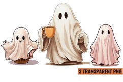 Halloween Retro Ghost Sublimation Clipart, PNG Product Image 1