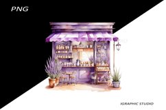 Watercolor Lavender Cafe Clipart Product Image 1