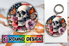 Enchanted Round Ornaments Magic PNG, Skull USA Product Image 1