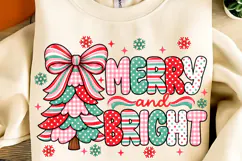 Merry and Bright PNG, Preppy Merry Coquette Christmas PNG Product Image 2