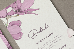 beautiful wedding card invitation set with magnolia flower Product Image 6