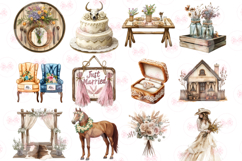 Western Boho Wedding Clipart, Set of 39 Png Product Image 3