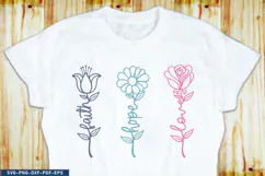 Faith Hope Love, Rose SVG, Flower SVG Laser Cut Files Product Image 2