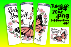 CHIC 20oz PNG Tumbler Wrap , Butterfly Product Image 1