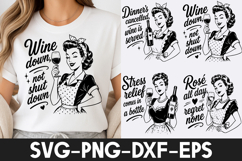 Funny Wine SVG | Retro Wine Quotes PNG DXF EPS Cricut Cut Product Image 1