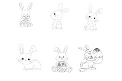 Easter Icons Outlines Set 2 Procreate Brush Stamps, 30 Icons Product Image 7