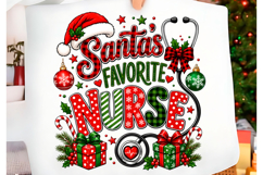 Santa’s Favorite Nurse Christmas Png Product Image 1