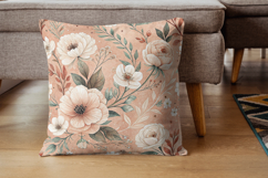 Peach Toile Digital Paper Pack, Vintage Floral Toile Product Image 7