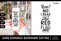Dark Romance Bookmark Saying SVG | I Read The Red Flag Product Image 1