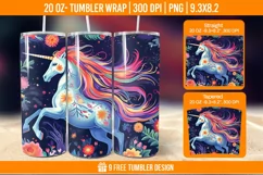 Unicorn Milkyway Tumbler Wrap Designs, Sublimation Wrap Product Image 1