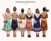 Ethnic Besties Clipart Portrait Creator Product Image 5